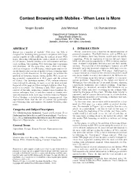 Context Browsing with Mobiles - When Less Is More