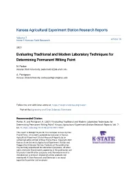 Evaluating Traditional and Modern Laboratory Techniques for Determining Permanent Wilting Point