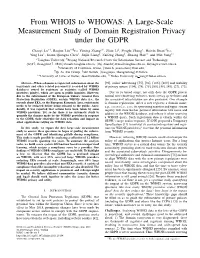 From WHOIS to WHOWAS: a Large-Scale Measurement Study of Domain Registration Privacy Under the GDPR