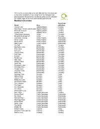 List of Streets Not Collected Wc 30.11.10