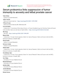 Serum Proteomics Links Suppression of Tumor Immunity to Ancestry and Lethal Prostate Cancer