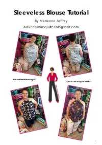 Sleeveless Blouse Tutorial by Marianne Jeffrey Adventurousquilter.Blogspot.Com