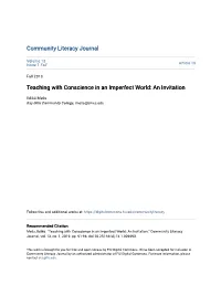 Teaching with Conscience in an Imperfect World: an Invitation