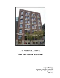 Tees and Persse Building, 315 William Avenue, 6Th Floor Showing Square Beam and Post Structural System, 2001