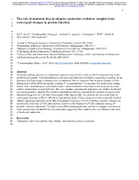 The Role of Mutation Bias in Adaptive Molecular Evolution: Insights from 2 Convergent Changes in Protein Function 3
