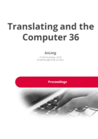 Translating and the Computer 36