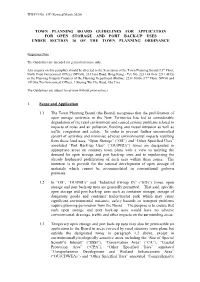 Application for Open Storage and Port Back-Up Uses Under Section 16 of the Town Planning Ordinance
