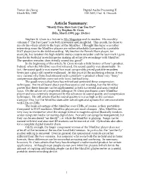 Article Summary: "Mostly Data: How Low Can You Go?" by Stephen St