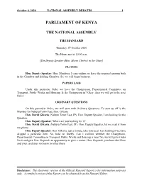 Hansard Report Is for Information Purposes Only