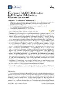 Importance of Detailed Soil Information for Hydrological Modelling in an Urbanized Environment