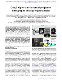 Open-Source Optical Projection Tomography of Large Organ Samples