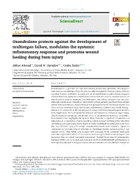 Oxandrolone Protects Against the Development of Multiorgan Failure