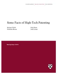 Some Facts of High-Tech Patenting