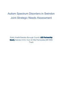 Swindon Autism Spectrum Disorders Needs