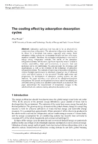 The Cooling Effect by Adsorption-Desorption Cycles