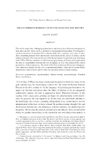 The Incommensurability of Psychoanalysis and History