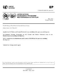 Adriatic Sea: Ecology (Draft Report)