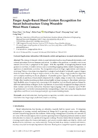 Finger Angle-Based Hand Gesture Recognition for Smart Infrastructure Using Wearable Wrist-Worn Camera
