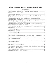 Model Utah Civil Jury Instructions, Second Edition Defamation CV1601 Defamation—Introductory Notes to Practitioners (Not to Be Read to the Jury)