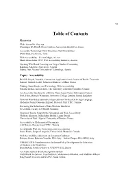 Table of Contents