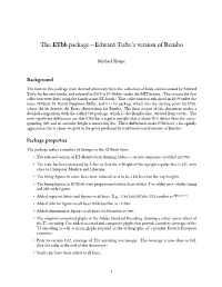 The Etbb Package—Edward Tufte's Version of Bembo
