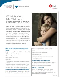 What About My Child and Rheumatic Fever? (PDF)