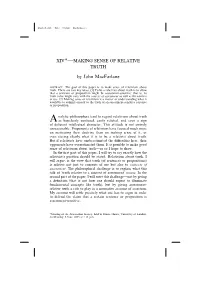 Xiv*—Making Sense of Relative Truth