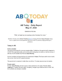 AB Today – Daily Report May 27, 2020