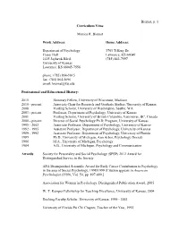 Biernat, P. 1 Curriculum Vitae Monica R. Biernat Work Address