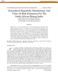 Generalized Hyperbolic Distributions and Value-At-Risk Estimation For
