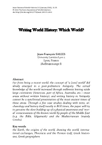 Geography and Historiography Indeed but Also Linguistics—There Is Real Problem of Vocabulary— Philosophy, Theology, Etc