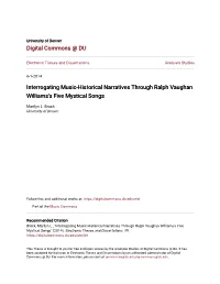 Interrogating Music-Historical Narratives Through Ralph Vaughan Williams's Five Mystical Songs
