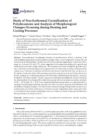 Study of Non-Isothermal Crystallization of Polydioxanone and Analysis of Morphological Changes Occurring During Heating and Cooling Processes