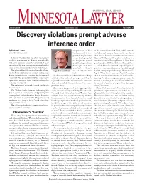 Discovery Violations Prompt Adverse Inference Order by Barbara L