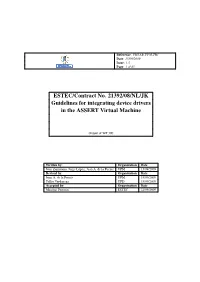 Guidelines for Integrating Device Drivers in the ASSERT Virtual Machine