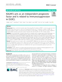 IQGAP2 Acts As an Independent Prognostic Factor and Is Related To