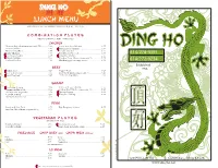 Lunch Menu Ding Ho