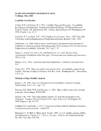 SLOPE ENGINEERING REFERENCE LISTS O. Hungr, May, 2008