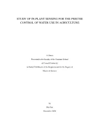 Study of In-Plant Sensing for the Precise Control of Water Use in Agriculture