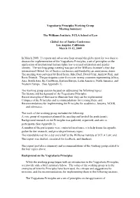Summary of the Yogyakarta Principles Working Group Meeting