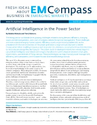 Artificial Intelligence in the Power Sector