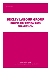Bexley Labour Group Submission 2