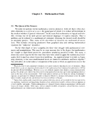 Chapter 3. Mathematical Tools
