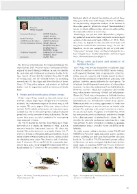 I. Origin and Diversification of Insect Wings II. Wing Color Patterns And