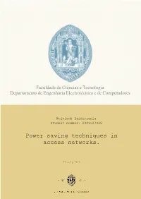 Power Saving Techniques in Access Networks