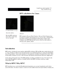 RPN Calculators for Linux