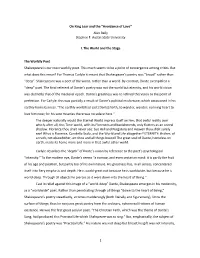 1 on King Lear and the “Avoidance of Love” Alan Baily Stephen F. Austin State University I. the World and the Stage the Worl