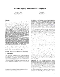 Gradual Typing for Functional Languages