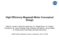 High Efficiency Megawatt Motor Conceptual Design