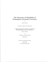 The Structure of Manifolds of Nonnegative Sectional Curvature